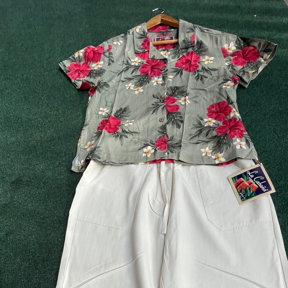 La Cabaña Hawaiian Shirt L Pants PXL Set NWT